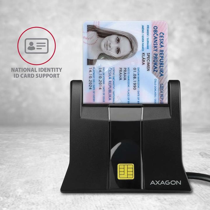 Actual product image Axagon CRE-SM4 USB Smart Card Reader - USB 2.0 (USB 2.0)