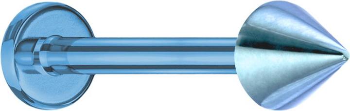 Produktbild Star Piercing Micro Labret hellblau mit Cone (ohne Messing, Titan G23)