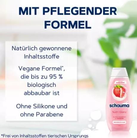 Actual product image Schwarzkopf Schauma Shampoo Nutri Glanz 2x400ml (800 ml, Liquid shampoo)