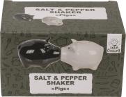 Produktbild G. Wurm Salz/Pfefferstreuer Schweine mit Magnetnase, 2-er Set, aus Keramik schwarz, weiss (B/H/T) 7x5x5cm (Salz)