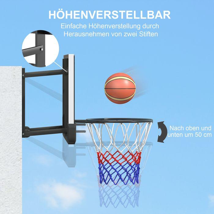 Actual product image Swisshandel24 Basketballkorb mit Rückwand für Outdoor & Indoor Wandmontage Schwarz, ø45cm