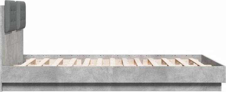 Produktbild VidaXL Bettgestell mit Kopfteil Betongrau (120 x 200 cm)