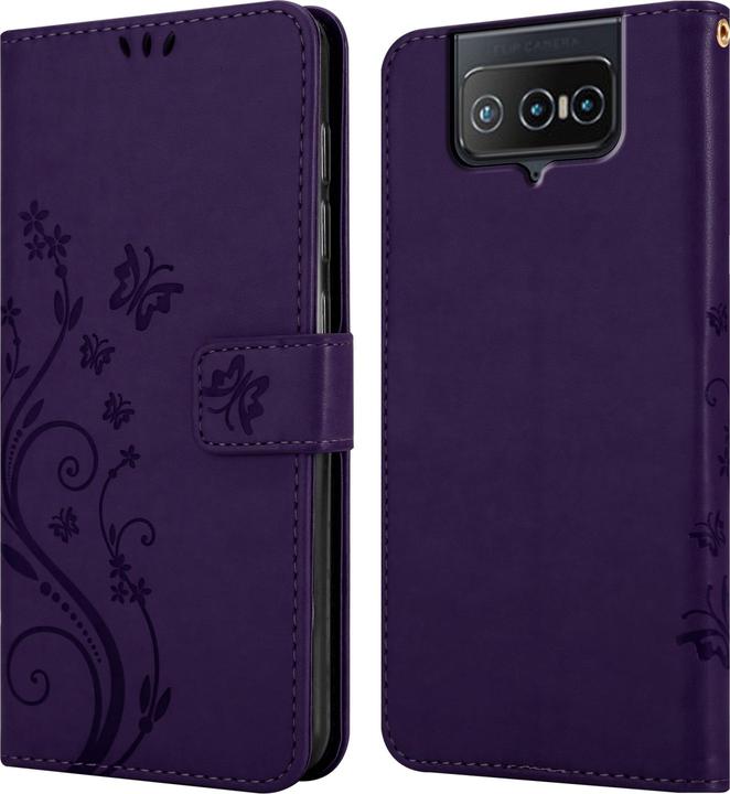 Actual product image Cadorabo Case Flower Book (Asus Zenfone 8 Flip)
