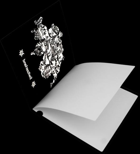 Produktbild Hervorragend Scherenschnitt Karte Landkarte Schweiz Switzerland schwarz weiss (1 Stk.)