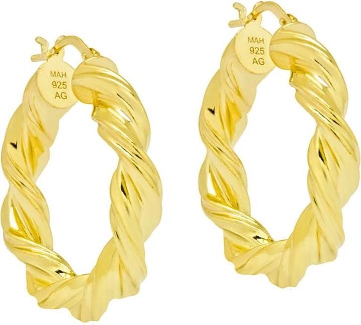 Candy Creolen Raffia, 925 Sterling Silber, vergoldet (925er Sterlingsilber, 18k vergoldet)