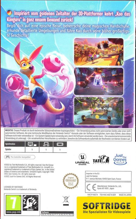 Actual product image Just for Games Kao the Kangaroo (Switch, Switch Lite, Switch OLED, DE)