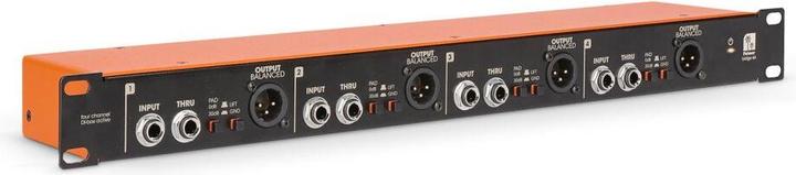 Palmer Audio BRIDGE 4A - Boîtier de direct actif à 4 canaux au format rack 19".