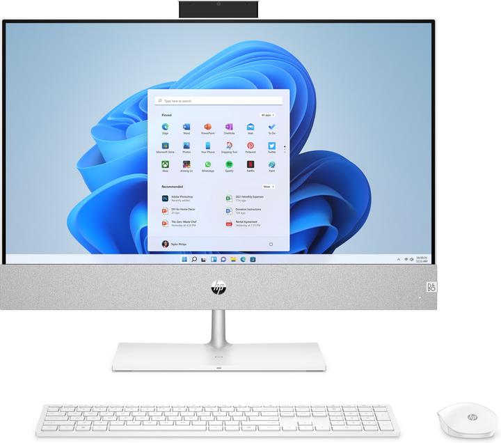 Actual product image HP PC AiO Pavilion 24-ca0001nc,24" FHD Non Touch, AMD RYZEN 7 5700U, DDR4,SSD,key+mouse,Win11 (AMD Ryzen 7 5700U, 16 GB, 1000 GB)