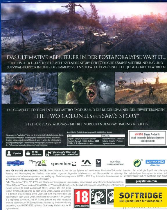 Produktbild Deep Silver Metro Exodus: Complete Edition (PS5, DE)