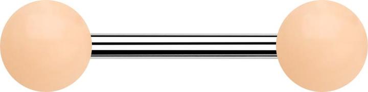 Star Piercing Barbell silber mit zwei Kugeln hell (Chirurgenstahl 316L, ohne Messing, Acryl)