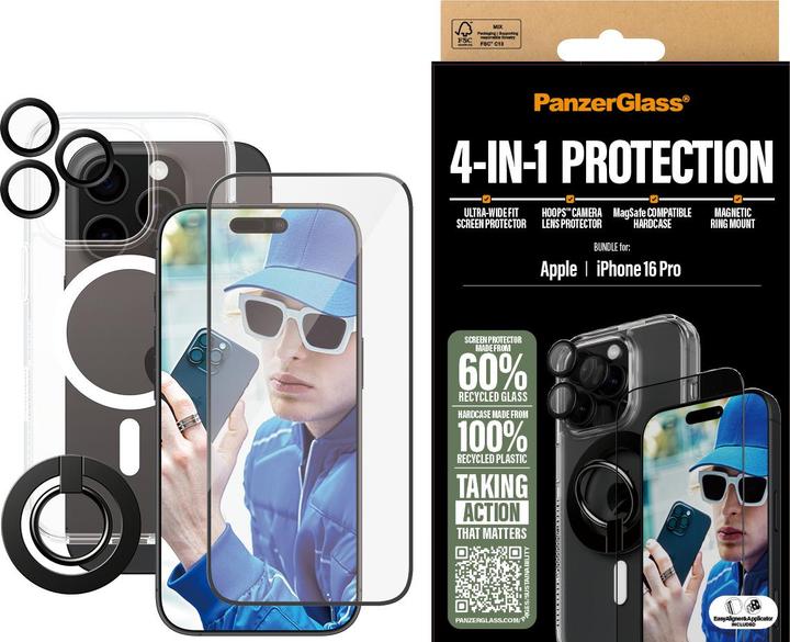 Actual product image PanzerGlass 4-in-1 Protection Bundle (1 Piece, Apple iPhone 16 Pro)
