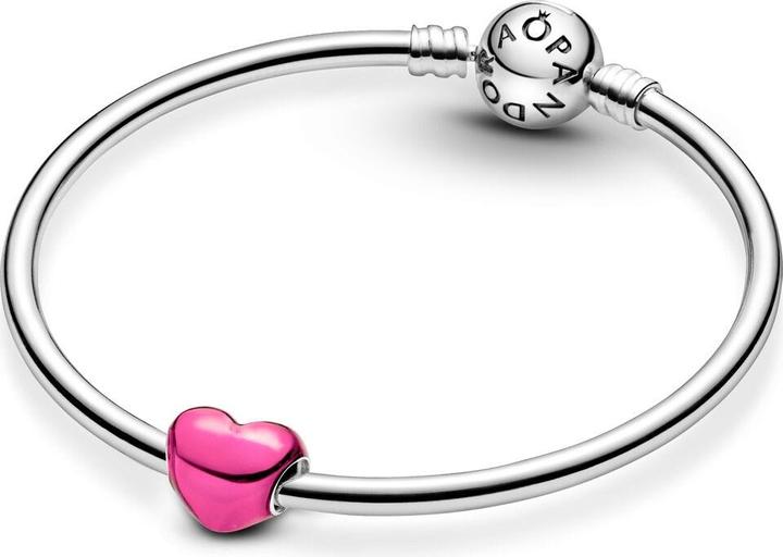 Image du produit Pandora Charm coeur métallique rose (Argent 925, Émail)