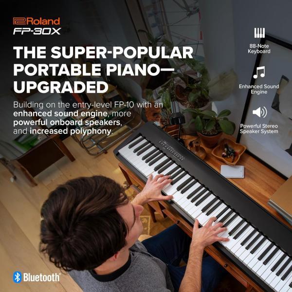 Produktbild Roland Digital Piano FP-30X Schwarz mit Keyboardständer (88 Tasten)
