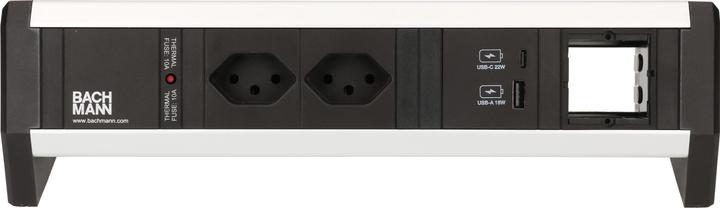 Produktbild Bachmann Tischsteckdosenleiste DESK 1, 2x T13, 1x USB A/C, 1x Custom (2 x, USB-A, USB-C, Typ 13)