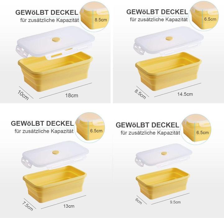 Produktbild König Design Gefrier Dosen Lebensmittel Vorrats Behälter Frischhaltedosen Deckel Faltbar (1.20 l)