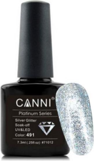 Canni Gellack Platinum Silver Glitter UV/LED (Gel-Effekt Nagellack)