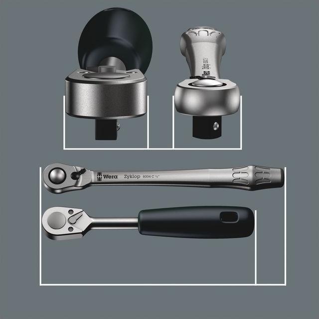 Actual product image Wera 8100 SC 8 Zyklop Metal Ratchet Set (11 mm, 17 mm, 19 mm, 12 mm, 15 mm, 14 mm, 16 mm, 13 mm, 18 mm, 10 mm)