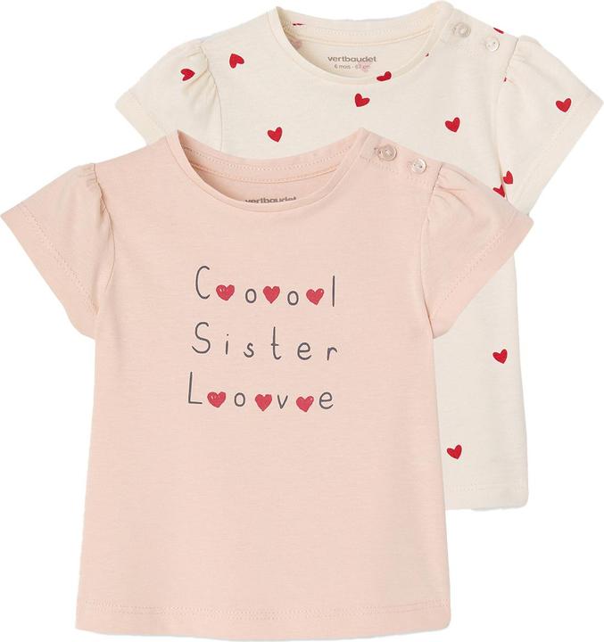 Produktbild Vertbaudet 2er-Pack Baby T-Shirts BASIC bedruckt (80)