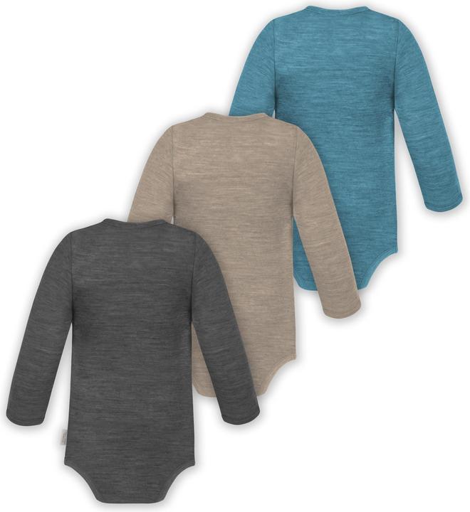 Produktbild Normani 3er Pack Baby Merino Langarm Wickelbody für Junge und Mädchen - 9355 (74)