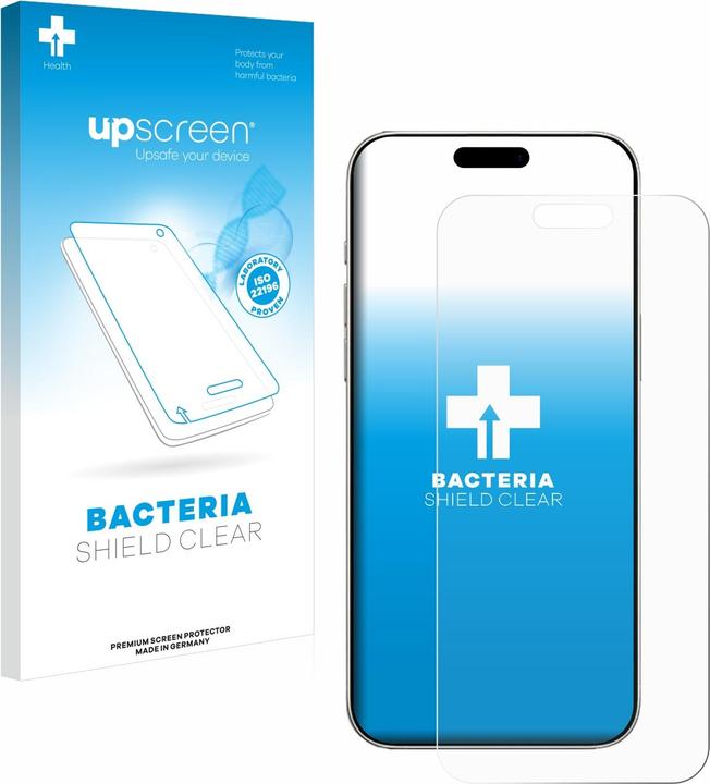 Produktbild upscreen Schutzfolie Displayschutz Displayschutzfolie Folie Klar antibakteriell (1 Stück, Apple iPhone 16 Pro)