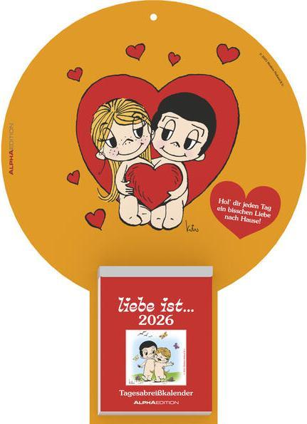 Produktbild Alpha Edition liebe ist... 2026 Tagesabreisskalender - Rückwand 22,5x31,5 - Block 8,1x10,6 (Deutsch)