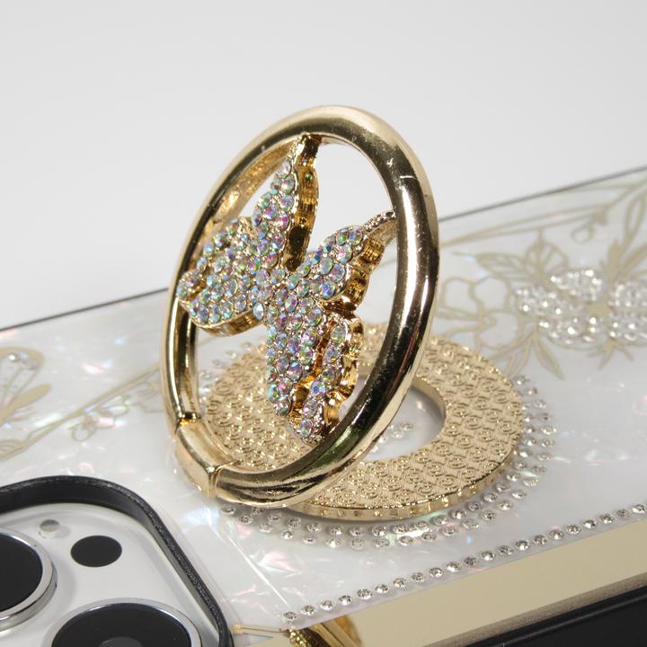 Produktbild PhoneLook Hülle Perlmutt Schmetterling Strass mit Videounterstützung (Apple iPhone 13 Pro Max)