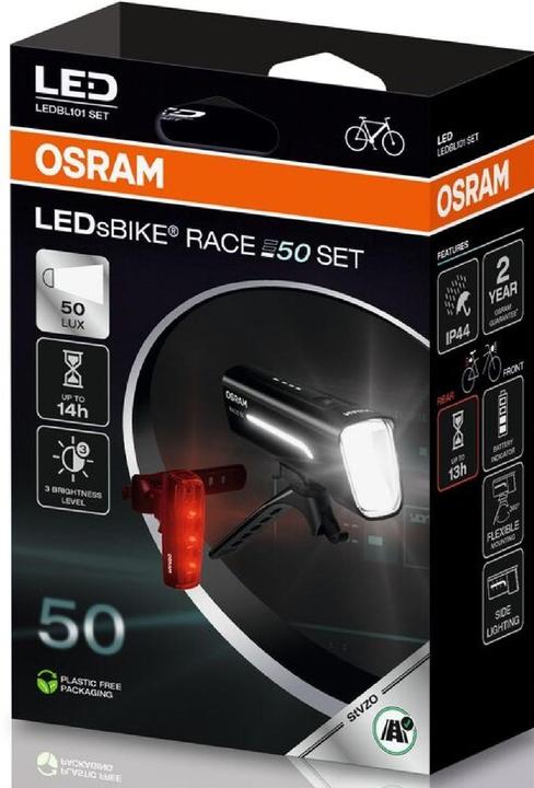 Actual product image Osram Bike lighting set RACE 50 SET LED battery-powered black (100 lm, 100 lm)