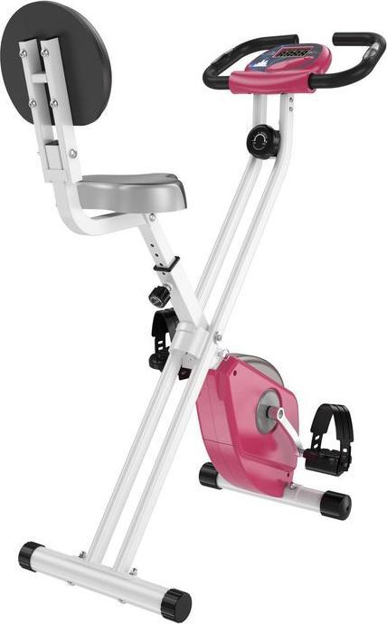 Swisshandel24 Heimtrainer F-Bike, 8-stufiger Magnetwiderstand, Rosa-Weiss 43x97x109 cm