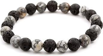 Produktbild Beneto Beaded bracelet made of lava stone and jasper MINK59 - Length: 19 cm (L) (19 cm, Lava Stein, Jasper)