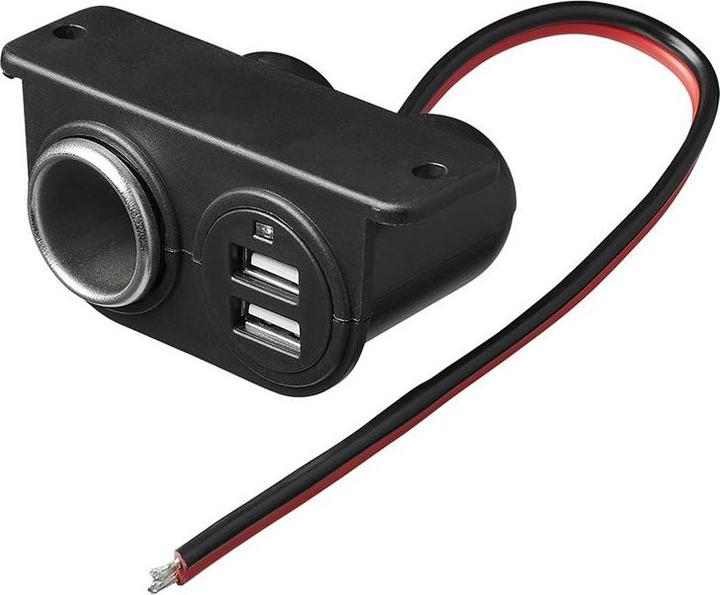 Actual product image ProPlus Surface-mounted cigarette lighter socket + 2xUSB in blister pack