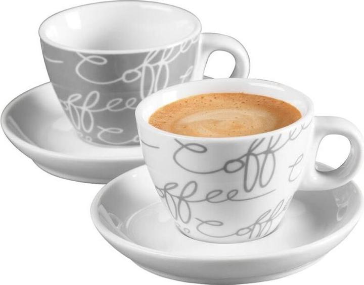 Flirt by R&B Tazza espresso 'Cornello grigio' con piattino (80 ml, 4 x)