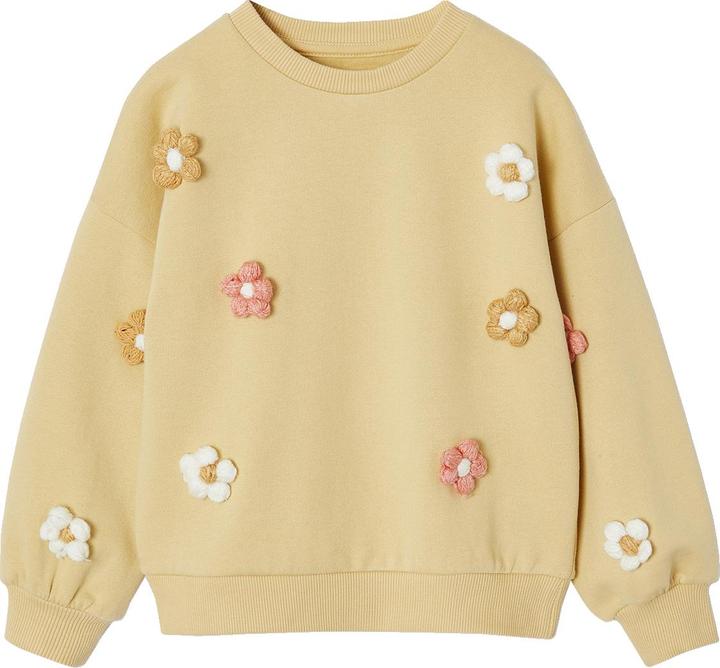 Vertbaudet Mädchen Sweatshirt mit 3D-Blumen und Recycling-Polyester