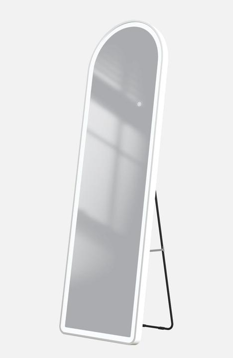 Produktbild Emke Bogen Standspiegel mit Beleuchtung, 3 Farbtemperatur, Rahmen aus Aluminium, 45*147cm, Weiss