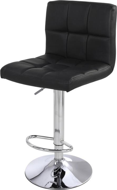 Songmics Bar stool height adjustable, imitation leather, black, set of 2