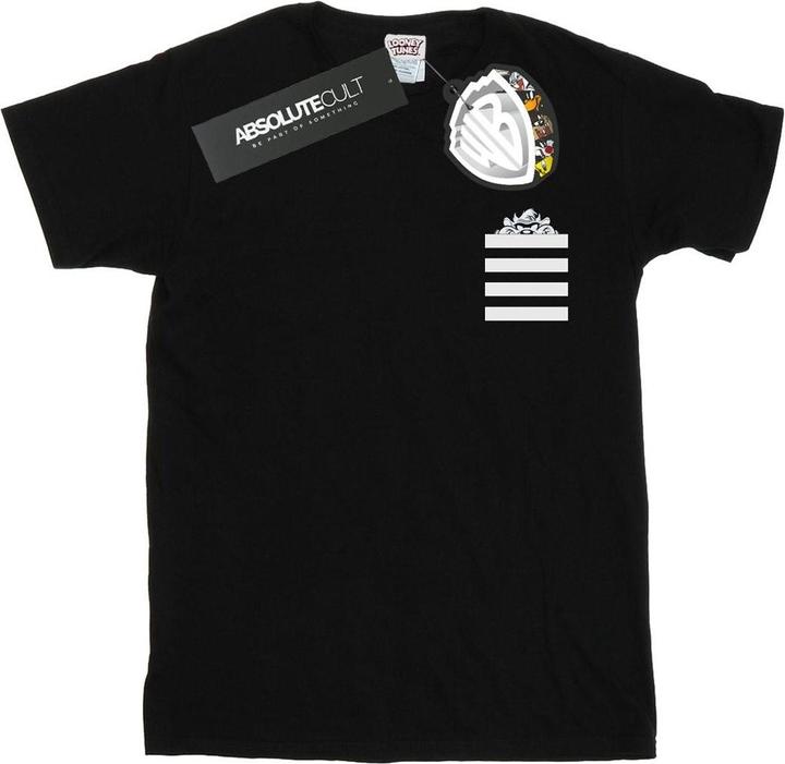 Looney Tunes Taz Stripes Faux Pocket TShirt (L)