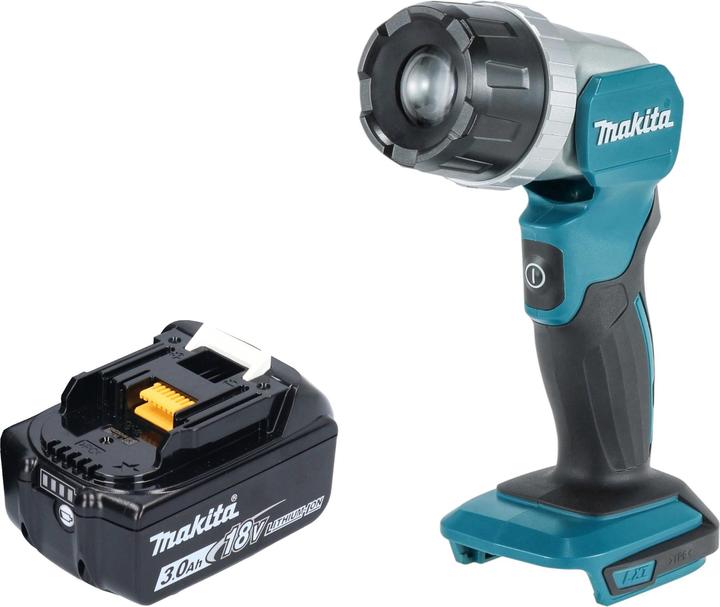 Produktbild Makita DML 808 F1 Akku Handstrahler 14,4 / 18 V 190 lm LED + 1x Akku 3,0 Ah - ohne Ladegerät (190 lm)