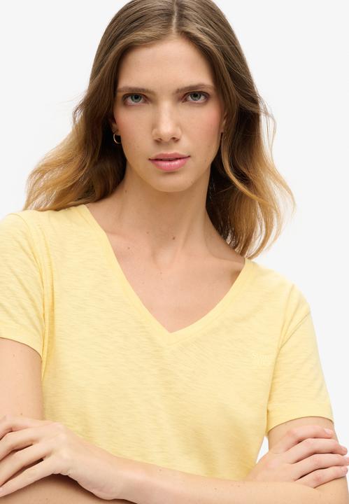Immagine prodotto Superdry Strukturiertes T-Shirt mit V-Ausschnitt und Stickerei