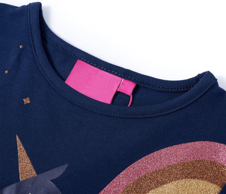 Immagine prodotto VidaXL Camicia da bambino a maniche lunghe blu navy 128,Materiale: 95 % cotone (128)