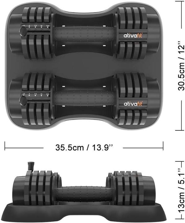 Actual product image Ativafit Dumbbells (2 x 12.5 kg)