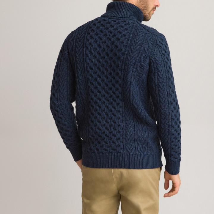 Produktbild La Redoute Collections Rollkragenpullover mit Zopfmuster (M)