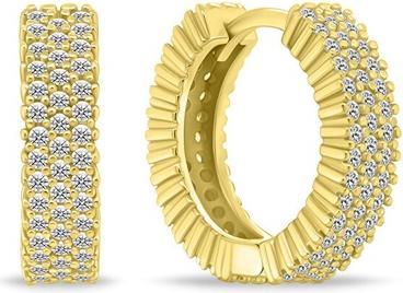 Brilio Silver - EA1155Y Gold Plated Silver Sparkling Earrings