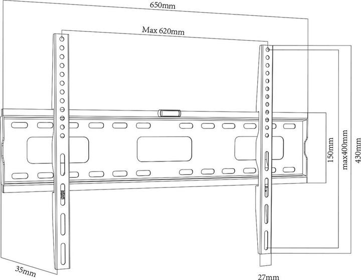 Image du produit Maclean Support TV mural max VESA 600x400 32-100 80kg MC-419 (Mur, 100", 80 kg)