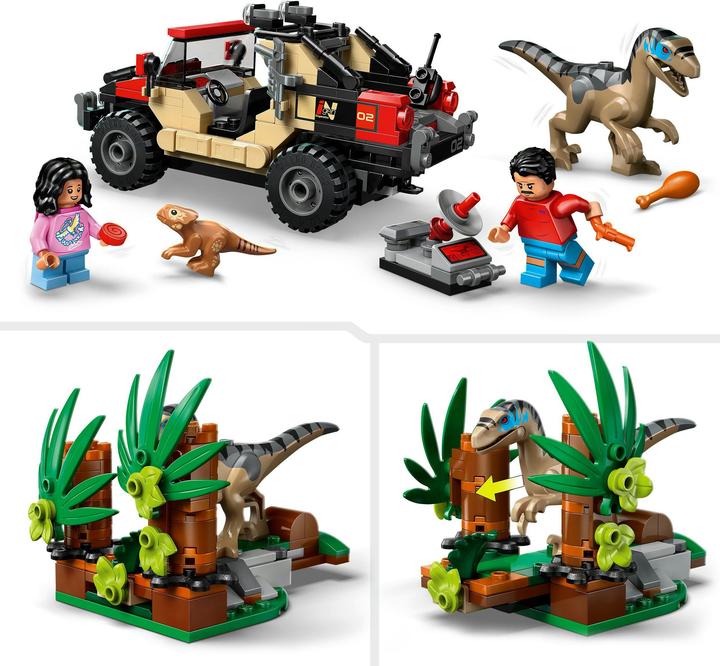 Produktbild LEGO Raptor: Verfolgungsjagd mit dem Geländewagen (76972, LEGO DC)