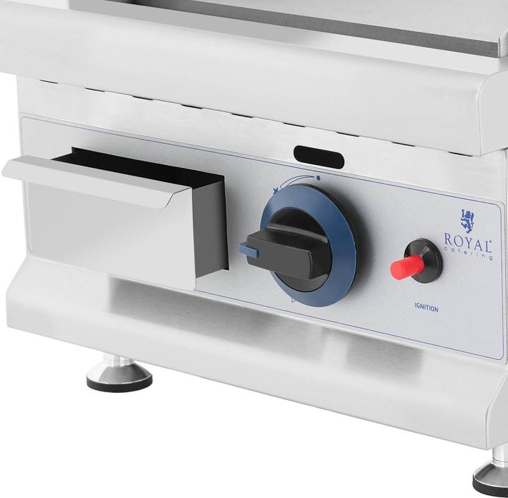 Actual product image Royal Catering Gasgrill Edelstahl Gasbräter 35 x 40 cm glatt 3.100 W Propan/Butan (0.00 kW)