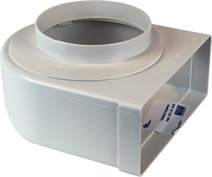Actual product image Thermorex Thermex Bøjn. 220 x 90 - Ø150mm - Fladkanal megaduct