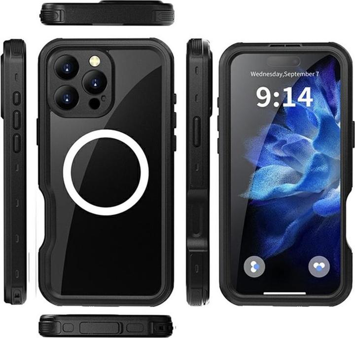 Produktbild Redpepper Apple iPhone 16 Pro - Dot Series Outdoor Case, IP68, MagSafe, wasserdicht, Schwarz (Apple iPhone 16 Pro)