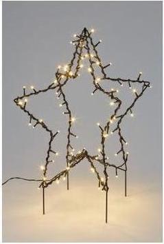 Produktbild Hellum 578355 LED Leuchtbild Stern Weihnachten Motiv Lichterkette warmweiss 90 LED Outdoor 2D/3D Met (3 m)