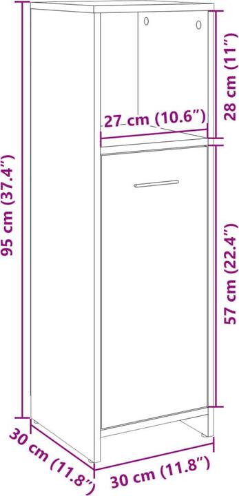 Actual product image VidaXL Badezimmerschrank (30 x 30 x 95 cm)