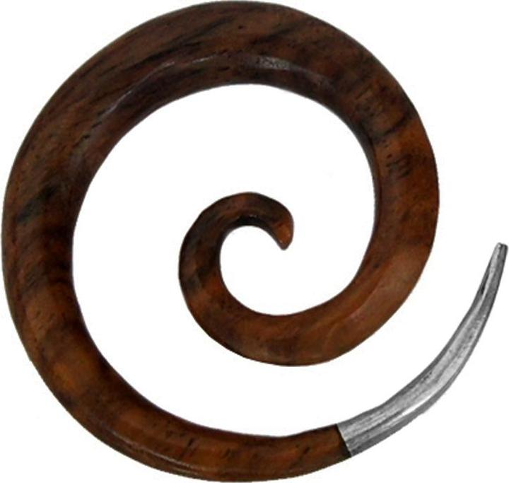 Immagine prodotto Star Piercing Ohrgewicht Spiralen mit silberner Spitze aus Narra Holz (Ottone, Organico)