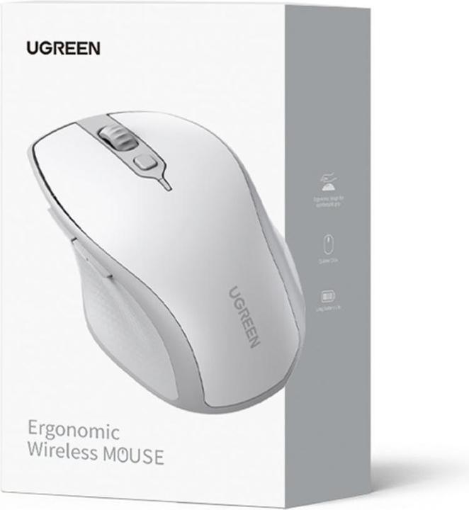 Actual product image Ugreen Wireless mouse MU101 2.4G (White) (Wireless)